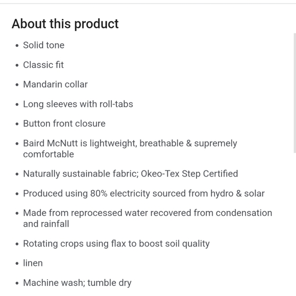 Baird McNutt Linen Murano 2XB Men's button down long or roll-up sleeve shirt - Picture 2 of 14